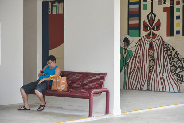 Photograph Ombeline Olmer Red Bench on One Eyeland