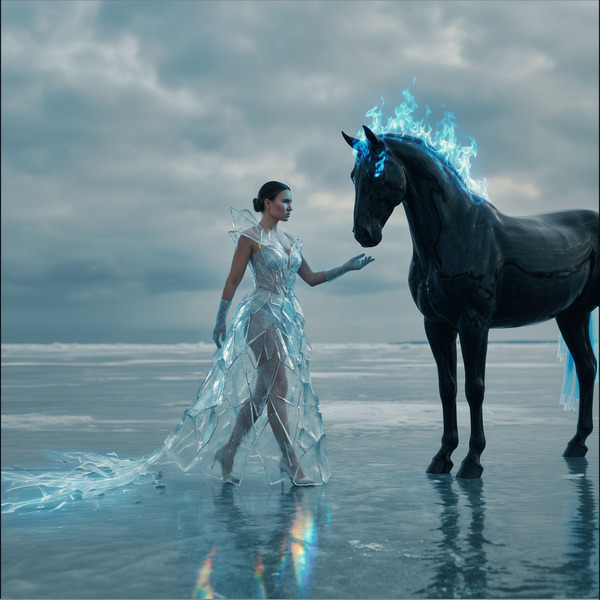 Photograph Maria Panina Snow Queen And Horse on One Eyeland