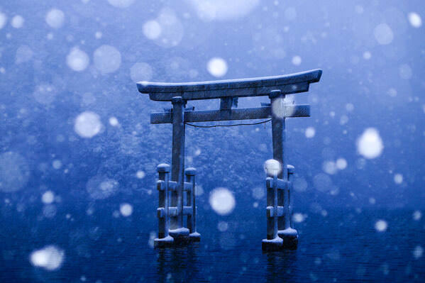 Photograph Kazuyuki Fukushima Snow Scene Of Water Torii Gate on One Eyeland