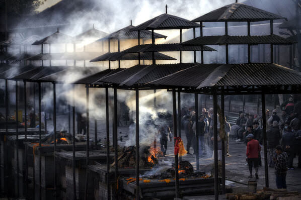 Photograph Laimute Kuriene The Cremation Process Antyeshti In Kathmandu on One Eyeland