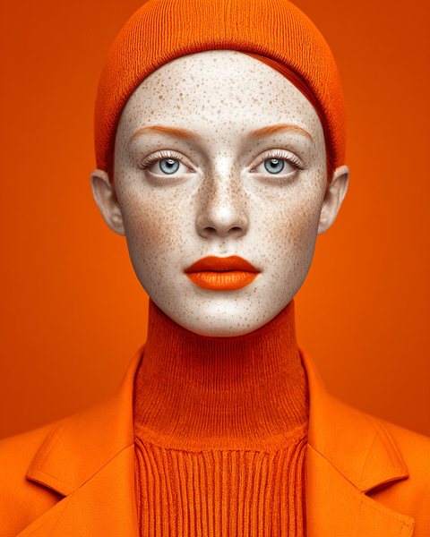 Photograph Mario Forcherio Orange Minimal Portrait on One Eyeland