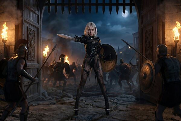 Photograph Strat Cast The Female Swordsman Guarding Castle on One Eyeland