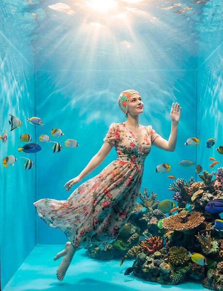 Photograph Luzzitelli Danieli Woman In An Aquarium on One Eyeland