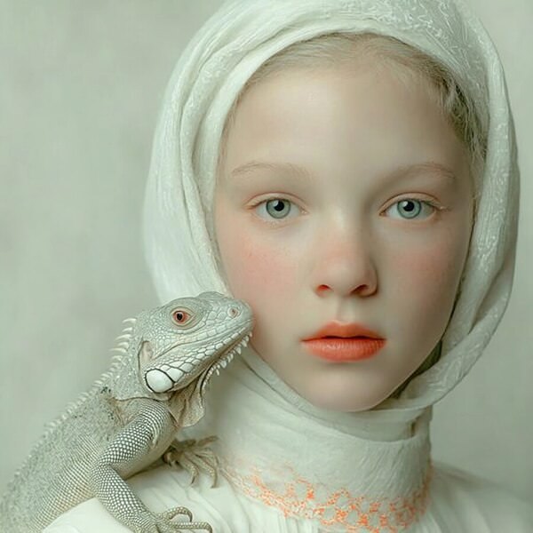 Photograph Flora Paulina My Pet Iguana on One Eyeland