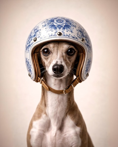 Photograph Ana Montesinos Floral Helmet  Dog Soul on One Eyeland