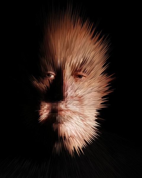 Photograph Larry Hamill International Artist Dr Robert Falcone on One Eyeland