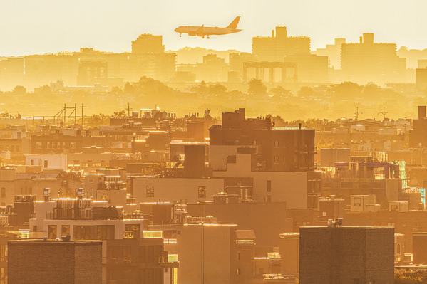 Photograph Mitchell Funk Plane Landing At Sunrise on One Eyeland