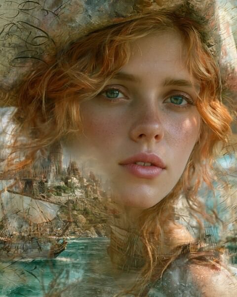 Photograph Flora Paulina Pirate Woman And The Ship on One Eyeland