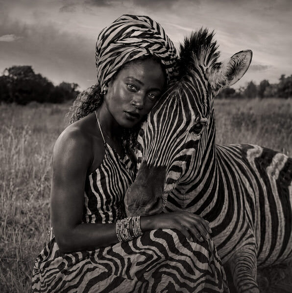 Photograph Steve Turner Zebra Woman on One Eyeland