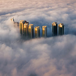 AL REEM ISLAND THROUGH THE MORNING FOG-Ammar ALSayed Ahmed-bronze-ARCHITECTURE-Aerial-5260