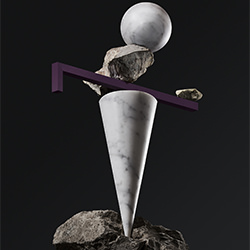 Stone-Joseph Saraceno-bronze-FINE ART-Still Life -6579