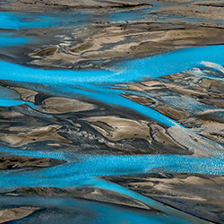 River Braids, Lake Pukaki 0661, NZ-Satheesh Nair-bronze-FINE ART-Abstract -7186