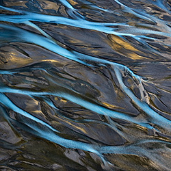 River Braids, Lake Pukaki 0668,NZ-Satheesh Nair-bronze-FINE ART-Abstract -7190