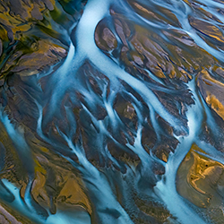 River Braids, Lake Pukaki 0668, NZ-Satheesh Nair-bronze-FINE ART-Abstract -7194