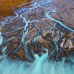 River Braids 0625, Lake Pukaki,,NZ-Satheesh Nair-bronze-FINE ART-Abstract -7202