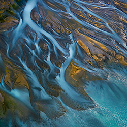 River Braids at sunset 1047a, Lake Pukaki, NZ-Satheesh Nair-bronze-FINE ART-Landscape -7217