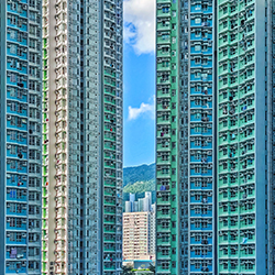 Landscape between dense high-rise buildings in Hong Kong-Howard Tong-silver-ARCHITECTURE-Cityscapes -7958