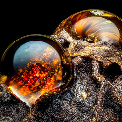 Drops of water on a dried black Peppercorn-David Wegrzyn-bronze-FINE ART-Abstract -8266