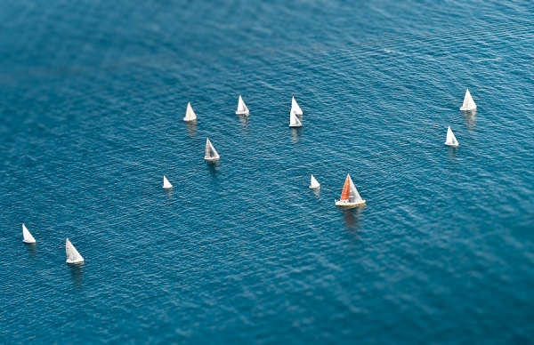 Photograph Kevin Steele Sailboats From Above on One Eyeland