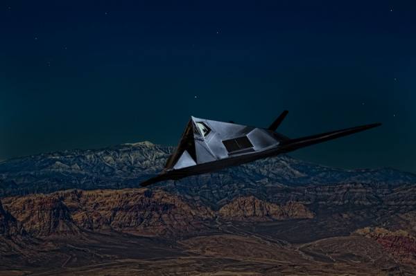Photograph Abie Aguiar Stealth At Night     F 117 Nighthawk 2 on One Eyeland