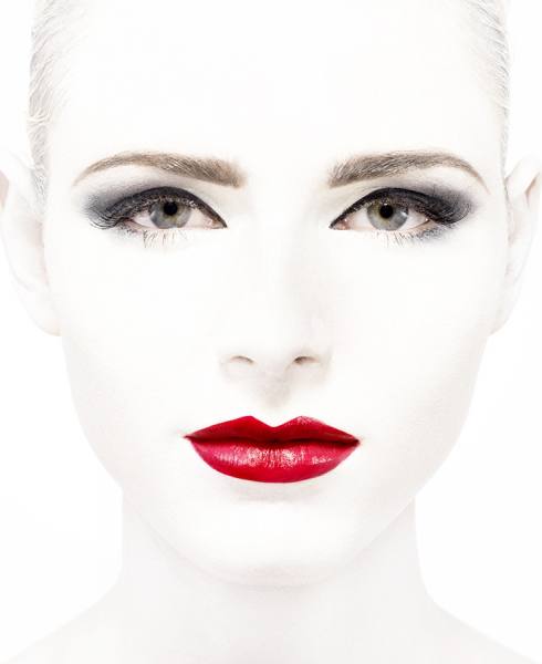 Photograph Jonathan Knowles White Beauty Red Lips on One Eyeland