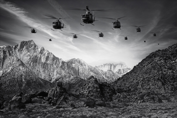 Photograph Andy Mahr Bell Helicopters on One Eyeland