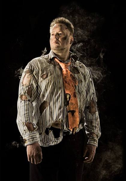 Photograph Roelof Lars Burnt Businessman Standing Strong on One Eyeland