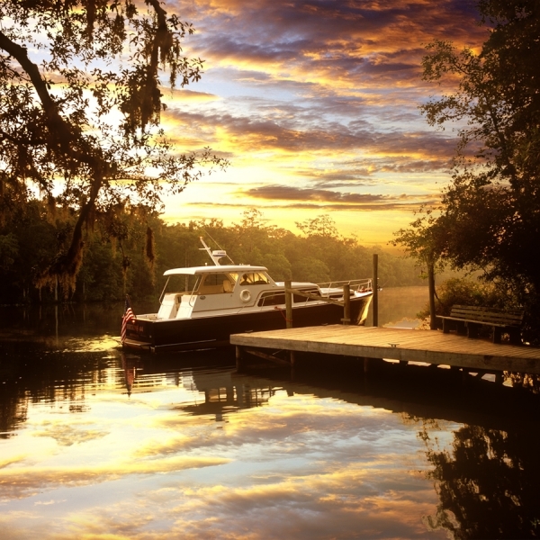 Photograph Chip Henderson Hutkins Yacht Sunrise on One Eyeland