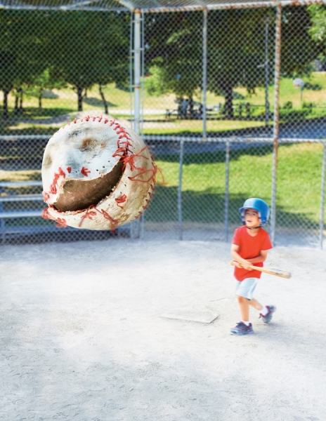 Photograph Philip Rostron Smiling Softball on One Eyeland