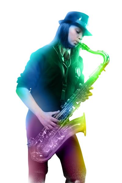 Photograph Andy Harrison Saxaphone on One Eyeland