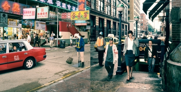 Photograph Simon Stock Street Scene New York Hong Kong on One Eyeland