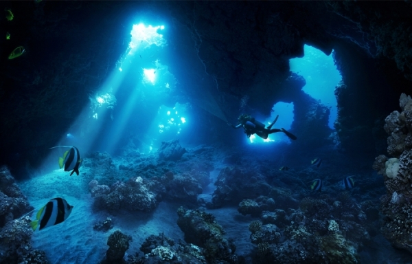 Photograph Erik Almas Underwater Cave on One Eyeland