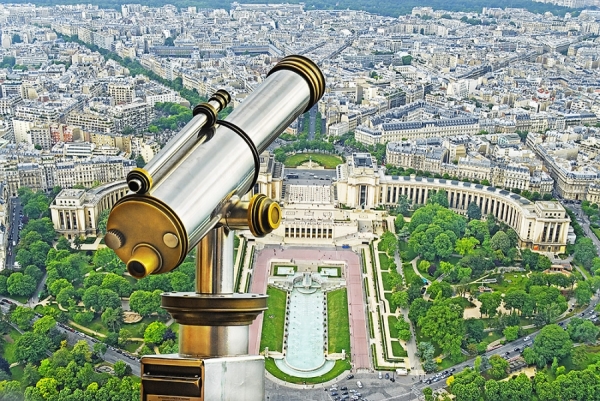 Photograph Mitchell Funk Binoculars On Top Of Eiffel Tower on One Eyeland