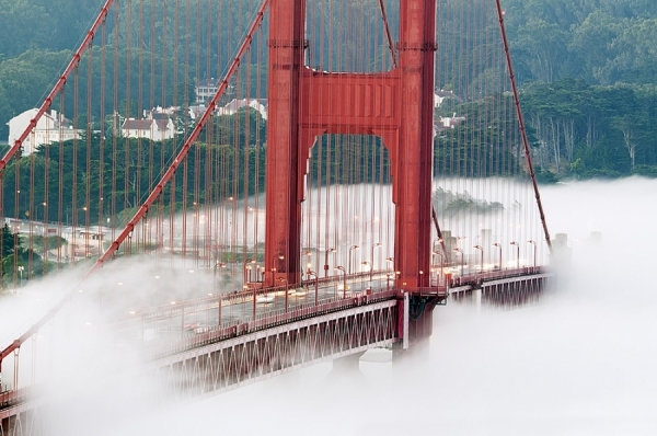 Photograph Mitchell Funk Morning Fog Golden Gate Bridge on One Eyeland