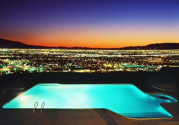 Photograph Mitchell Funk Pool Las Vegas Lights on One Eyeland