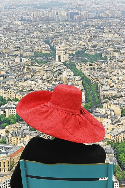 Photograph Mitchell Funk Red Hat Paris on One Eyeland