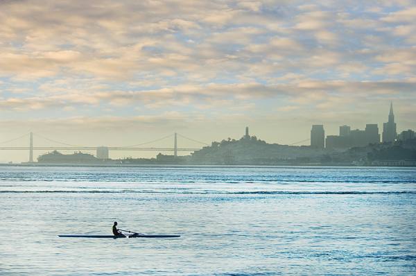 Photograph Mitchell Funk San Francisco Bay Sculler on One Eyeland