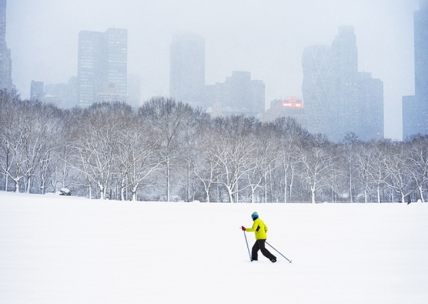 Photograph Mitchell Funk Skiing In The City on One Eyeland