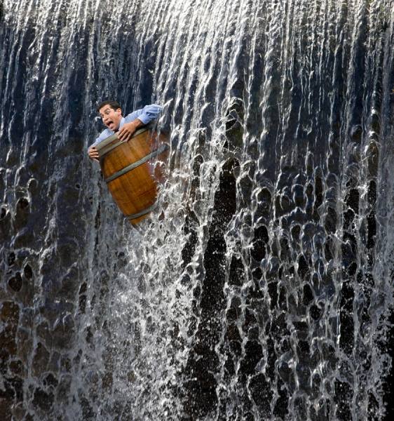 Photograph John Lund Over The Falls on One Eyeland