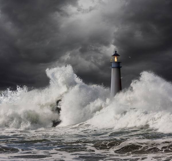 Photograph John Lund Lighthouse Storm Watch on One Eyeland