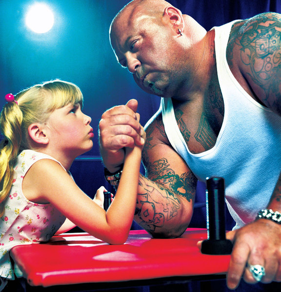 Photograph Tony Garcia Arm Wrestling on One Eyeland