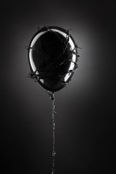 Photograph Mayda Mason Black Balloon And Barbed Wire on One Eyeland