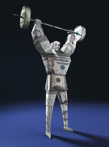 Photograph Colin Thomas Dollar Weight Lifter on One Eyeland