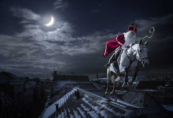 Photograph Roelof Lars Dutch Sinterklaas Horsejumping On Rooftops on One Eyeland