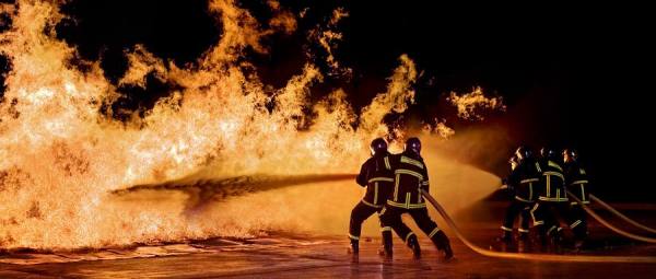 Photograph Dimitris Poupalos Firefighters on One Eyeland