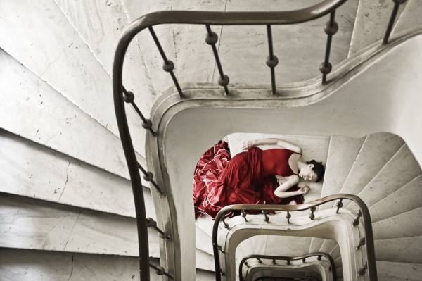 Photograph Eugenia Kyriakopoulou Red On The Staircase on One Eyeland