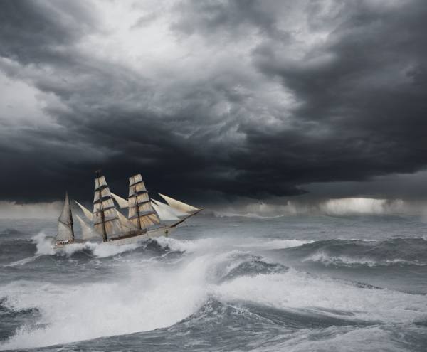 Photograph John Lund Tall Ship Storm on One Eyeland