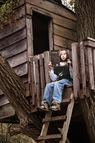 Photograph George Simhoni Tree Fort  Read A Book on One Eyeland