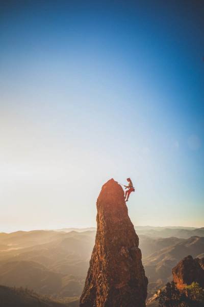 Photograph David Collier Pinnacles Rock Climber on One Eyeland