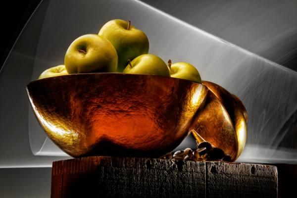 Photograph Joe Felzman Apples In A Gold Bowl on One Eyeland